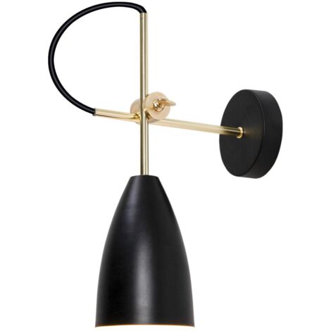 Aplique de pared modelo Manus acabado negro 37 cm(alto)10 cm(ancho)33 cm(largo)