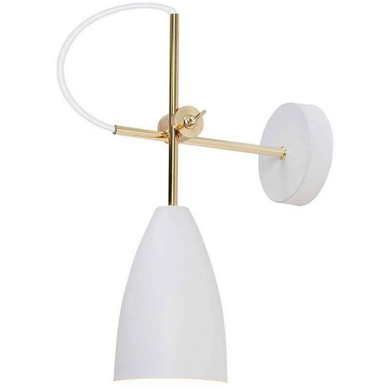 

Aplique de pared modelo MANUS blanco con detalles dorados - Alemar