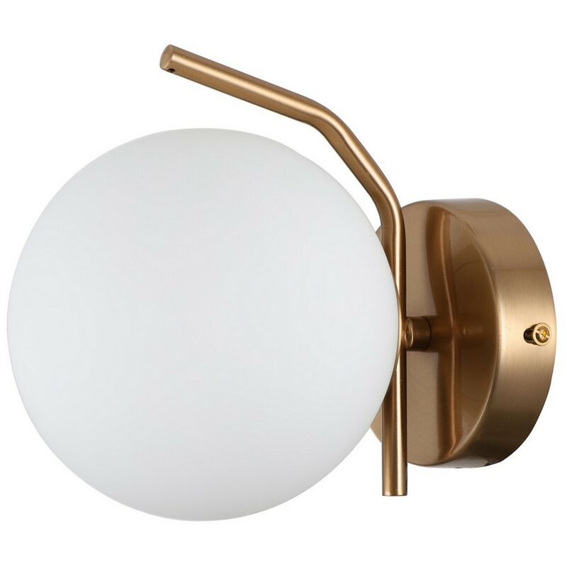 

11-italux - Italux Carimi - Lámpara de pared moderna Honey Brass 1 luz con pantalla blanca, G9