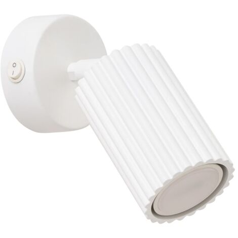 Aplique de pared Moto, blanco con interruptor