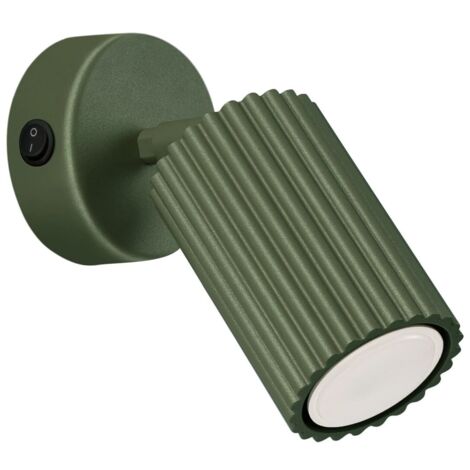 Aplique de pared Moto, verde con interruptor
