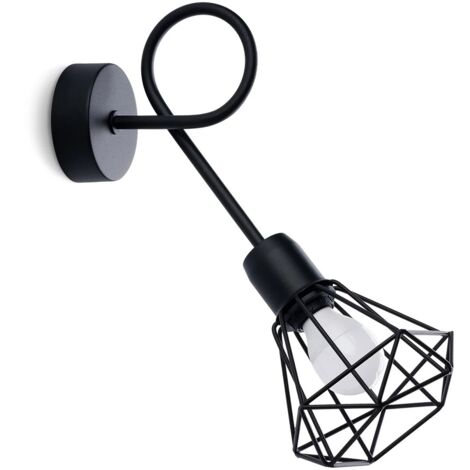 Aplique de pared Mozosa negro L, 1 luz