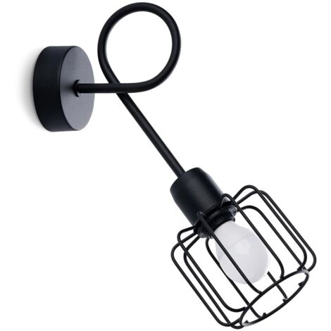 Aplique de pared Naxa negro L, 1 luz