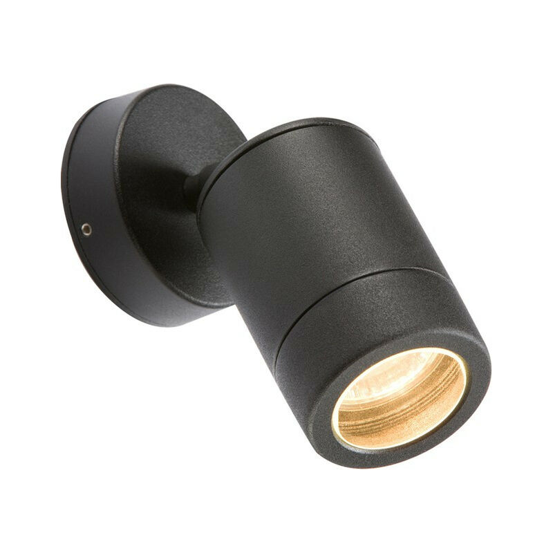 

Aplique de pared negro ajustable de aluminio con recubrimiento en polvo de Knightsbridge, 230 V IP65 GU10 35 W