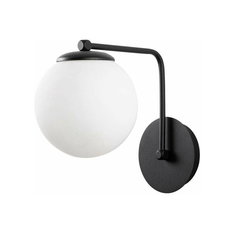 Cristalrecord - Aplique de pared negro con tulipa de cristal