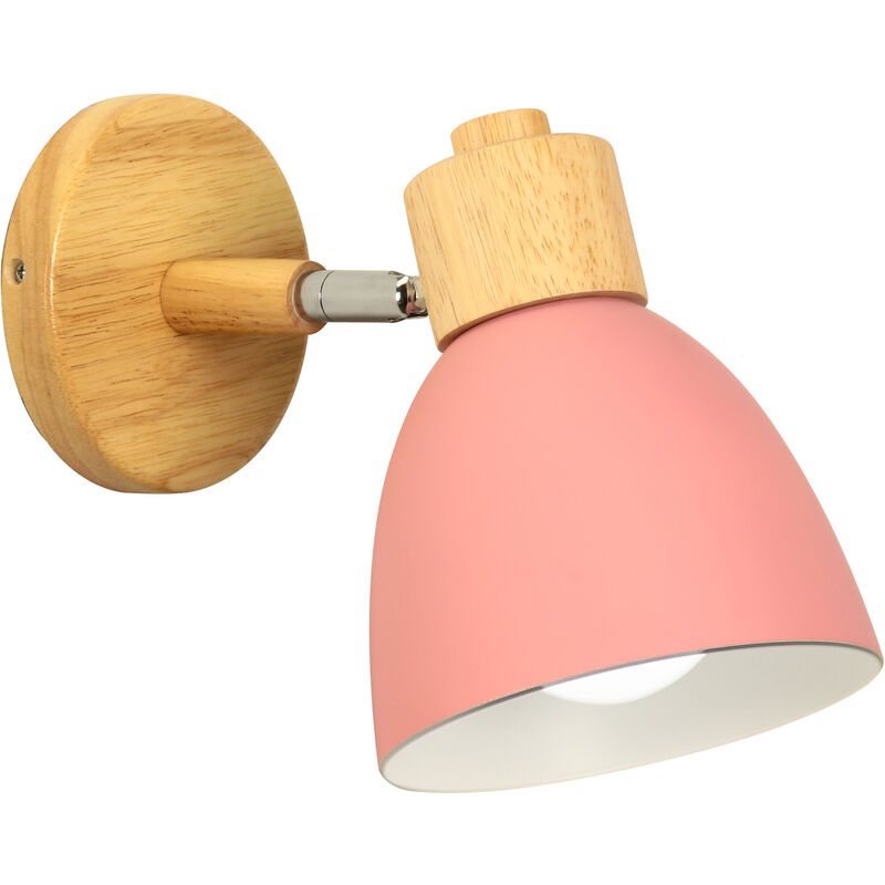 

Stoex - Aplique de Pared Nórdico de Madera Moderna Lámpara de Pared Vintage Apliques de Pared Retro Rosa para Dormitorio Interior Cafetería Bar Sala