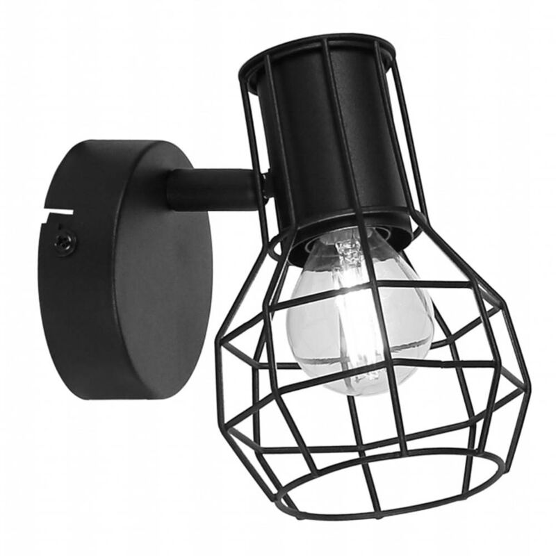 

Barcelona Led - Aplique de pared o techo jaula 'AZOR' E14 | Negro Mate