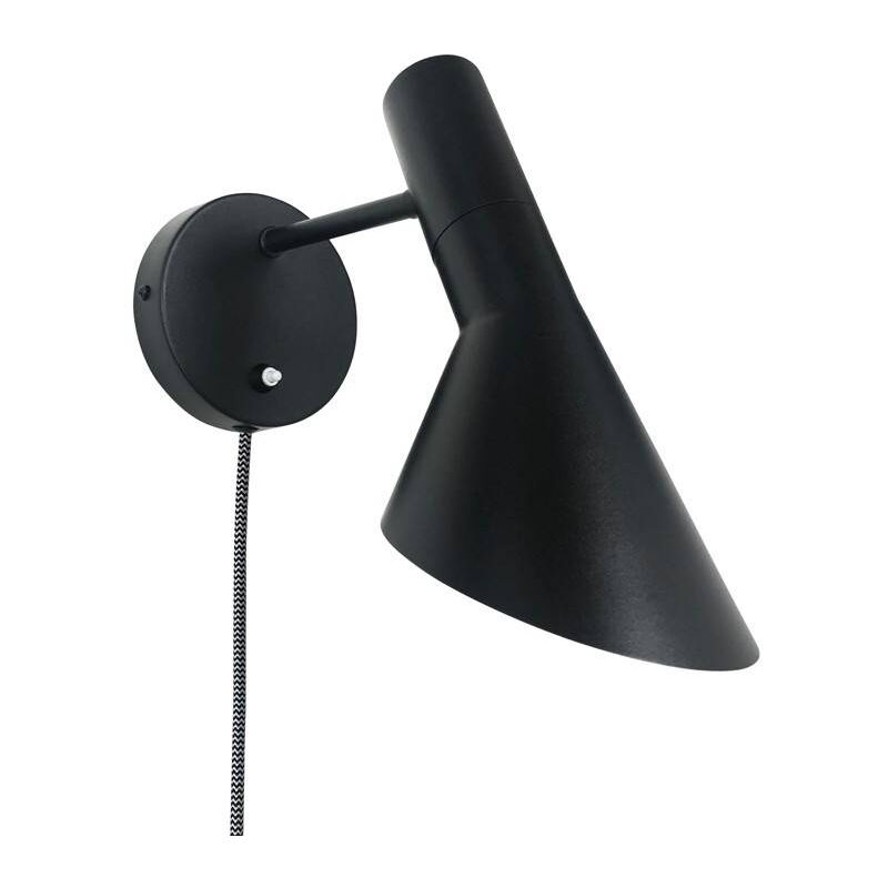 

Aplique de pared réplica AJ Jacobsen "MARLÈNE" con enchufe | Negro