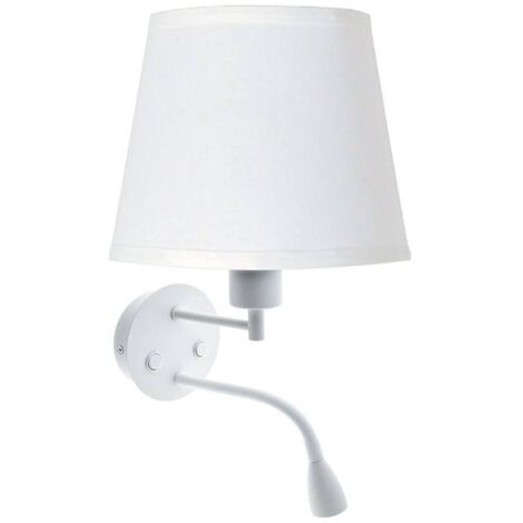 BARCELONA LED Aplique De Pared "PAIR" E27 Con Foco LED De Lectura 3W - Blanco