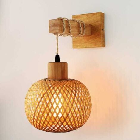 Aplique de pared para dormitorio, aplique de pared para dormitorio, iluminación de pared con placa embellecedora - lámpara de pie de madera para salón, pasillo