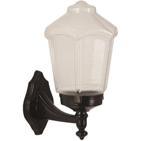 Aplique de pared para exterior, abs , negro, 25x20x34, casquillo E 27 Max 60 W