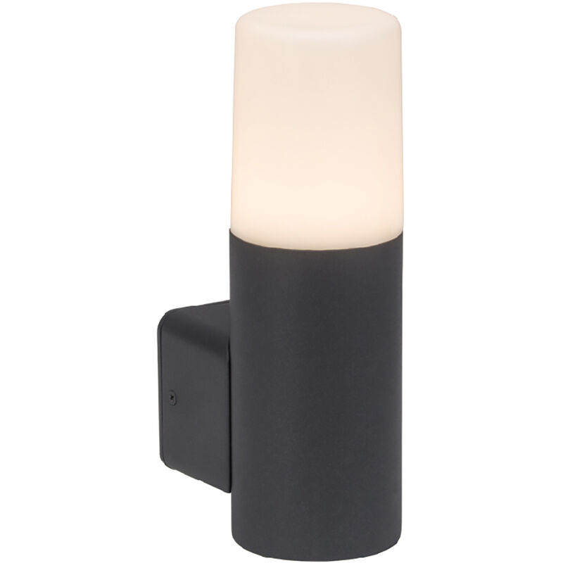 

Aplique de pared para exteriores, foco de pared hacia arriba, luz antorcha, luz de jardín, exterior, negro, aluminio plástico opal, 1x GU10, Pr x Al