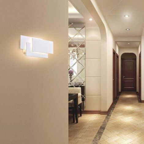 Aplique de pared para interior, moderno aplique LED blanco, 24 W, IP20, no regulable, diseño de aluminio, iluminación decorativa para dormitorio, pasillo, salón, oficina, blanco cálido [Clase energéti