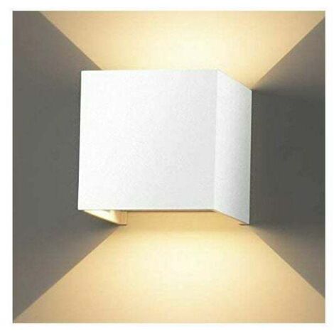 Aplique de pared para interior y exterior de 6 W, IP65, regulable, resistente al agua, LED, diseño de arriba y abajo, luz de pared, blanco cálido de 3000 K, para sala de estar, dormitorio, camino This