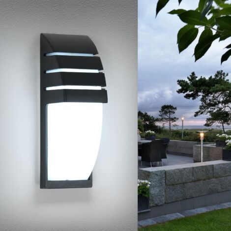 Aplique de pared para interior y exterior, LED negro de 10 W, 6000 K, blanco frío, IP65, resistente al agua, para patio, jardín, terraza, cercado y patio.