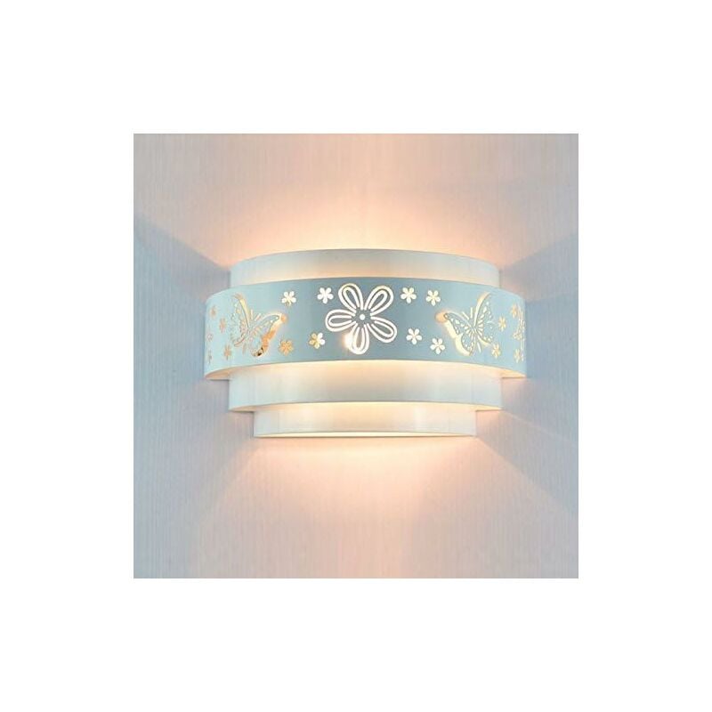 

Aplique de pared, patrón de flores y mariposas, adecuado para dormitorio, pasillo, sala de estar