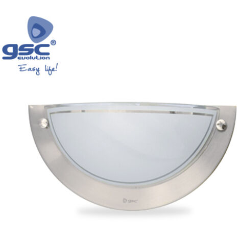Aplique de pared semicircular de aluminio. E27, 20W (60W) 230V.IP20 uso interiores.