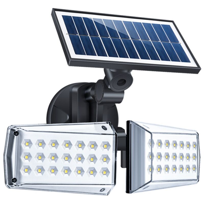 

Aplique de pared solar exterior 42LED 100W sensor de movimiento de doble cabezal