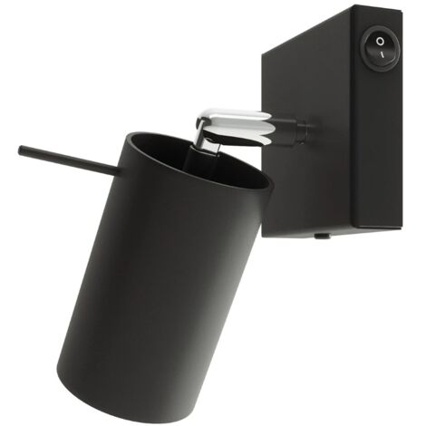 Aplique de pared Vinivi negro con interruptor