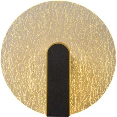 Aplique de pared vintage para interiores, aplique de pared acrílico, aplique de pared dorado, lámpara redonda, aplique de pared LED (luz tricromática)