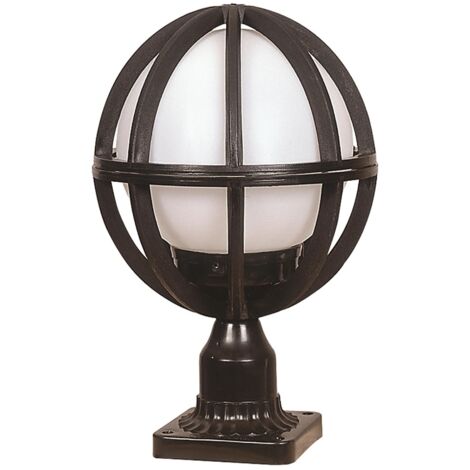Aplique de suelo globo recto para exterior, abs , negro, 23x23x38, casquillo E 27 Max 60 W