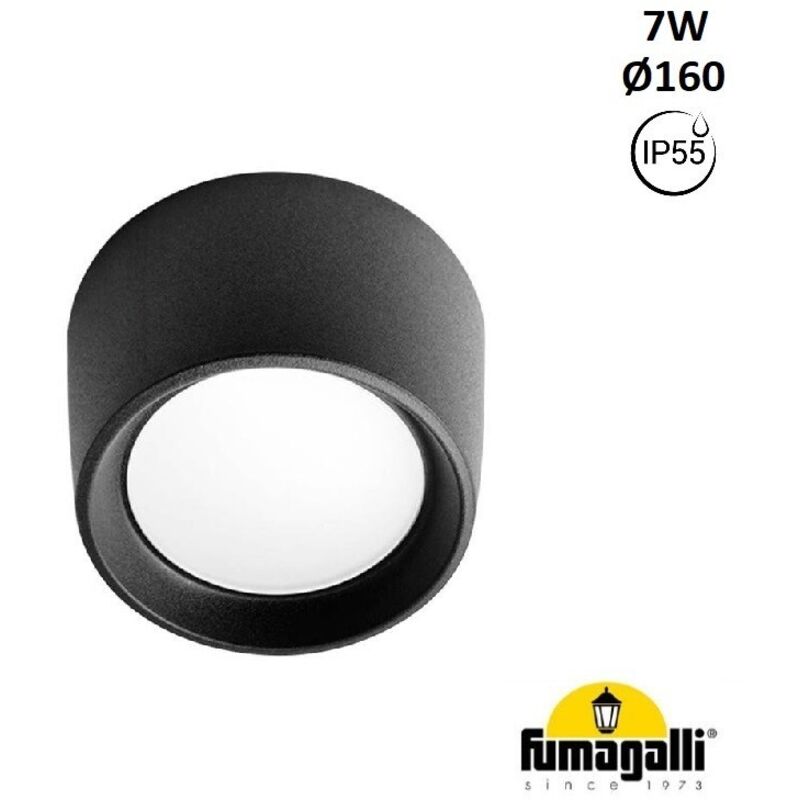 

Aplique de techo estanco CCT LIVIA 160 7W GX53 IP55 | Negro - Fumagalli