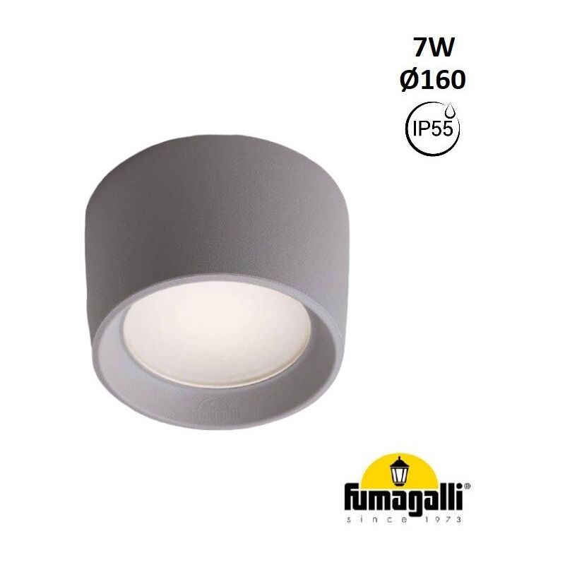 

Aplique de techo estanco CCT LIVIA 160 7W GX53 IP55 | Gris - Fumagalli