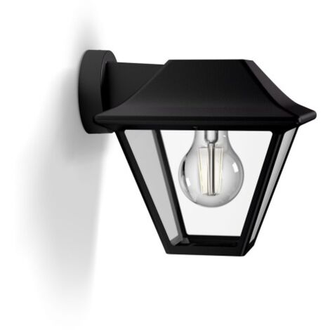 Aplique descendente alpenglow negro ip 44 sin bombilla