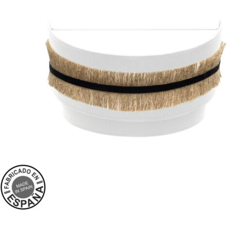 Aplique Doble Angola 1xe27 Negro/blanco-yute 17x30x15cm