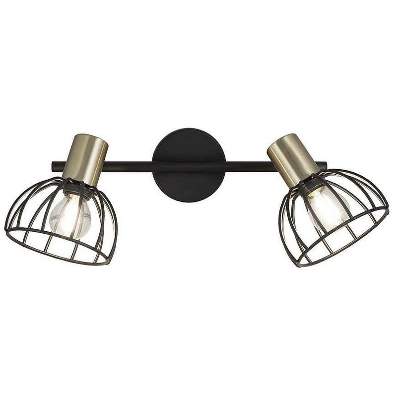 

Aplique doble con tulipa metalica BERMEO negro mate AJP