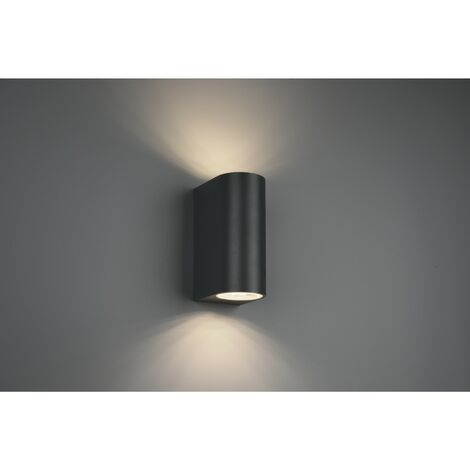 Aplique Doble Emisión Led Redondo Roya Antracita H15 cm IP44 Trio Lighting