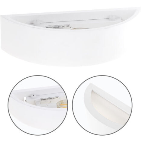 Aplique ELMA 1xE14 C.30xL.10xA.7,5cm yeso blanco