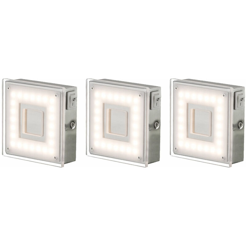 

Aplique empotrable de pared LED empotrable de interior plano angular luz LED para debajo del armario, con interruptor, 1x 5 vatios 360 lúmenes blanco