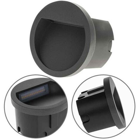 Aplique empotrable mustang redondo ip54 1x3w led 105lm 3000k an.7xd.10,5cm antracita