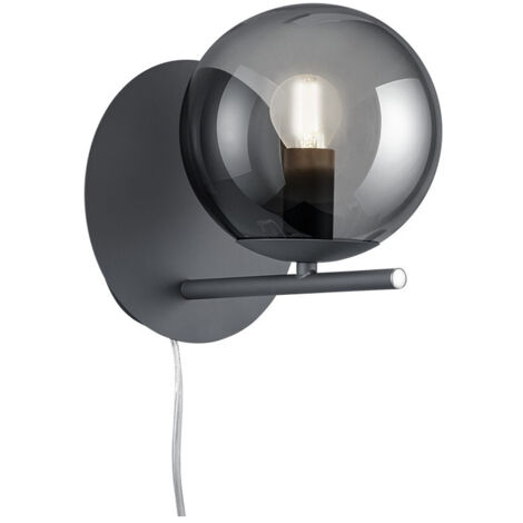 Aplique Esfera Cristal Antracita Ahumado 1xE14 Pure Trio Lighting