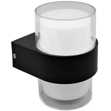 Aplique exterior 8w 3000k beira negro ip44 500lm 13,5x9,4x10,5 cm