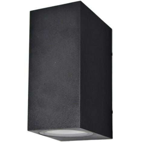 Aplique exterior alce 2xgu10 negro ip44 14,7x7x9 cm