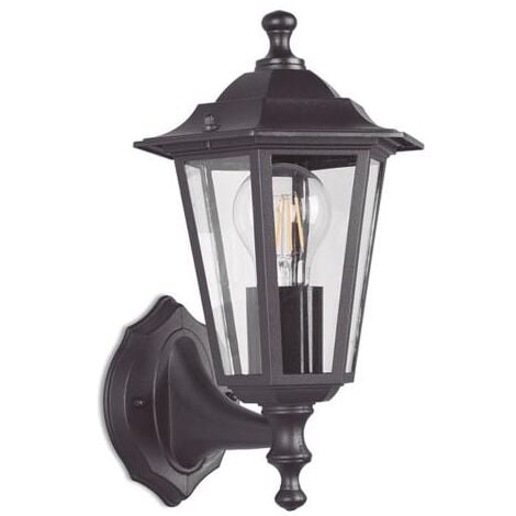 Aplique exterior ascendente DUOLEC E27 60 W negro Classic -