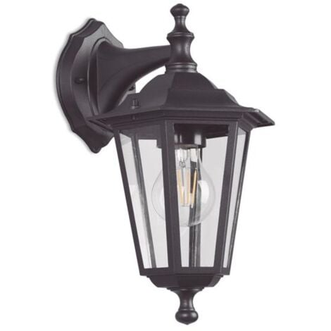 Aplique exterior descendente DUOLEC E27 60 W negro Classic -