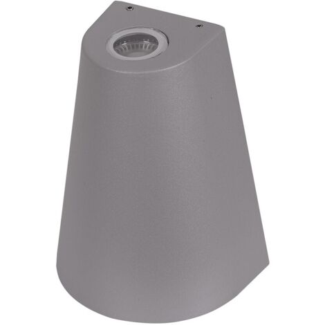 Aplique exterior ganges gris zinc 2gu10x3w 4000k  16x12,5x8,8 cm ip54 bombillas incluidas