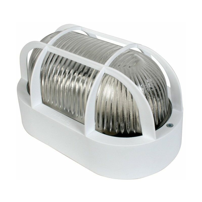 

Aplique Exterior Ovalado Blanco. 60 W