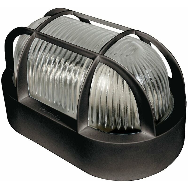 

Aplique Exterior Ovalado Negro. 60 W