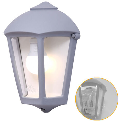 Aplique FABIO 1xE27 IP55 L.21xAn.11,5xAl.29cm resina gris