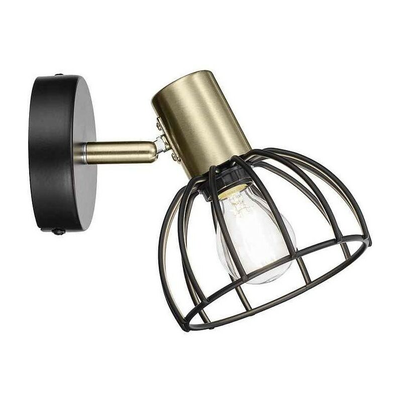 

Aplique-foco de una luz modelo BERMEO negro con tulipa metalica - AJP