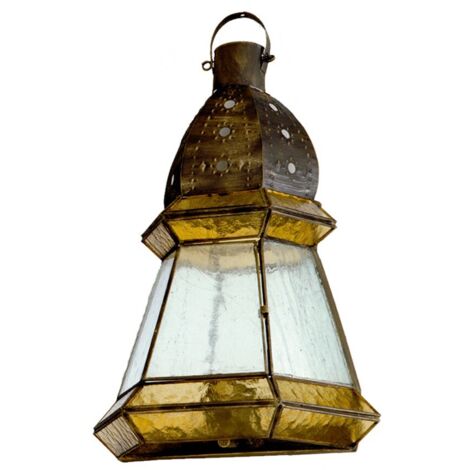 Aplique grande 1xe27 ambarina cuero/ambar 42x30x14 cm