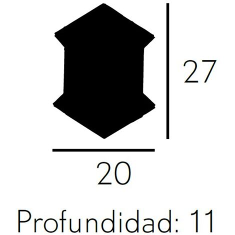 Aplique hexagonal 1xe27 granadino opalina 27x20x11 cm