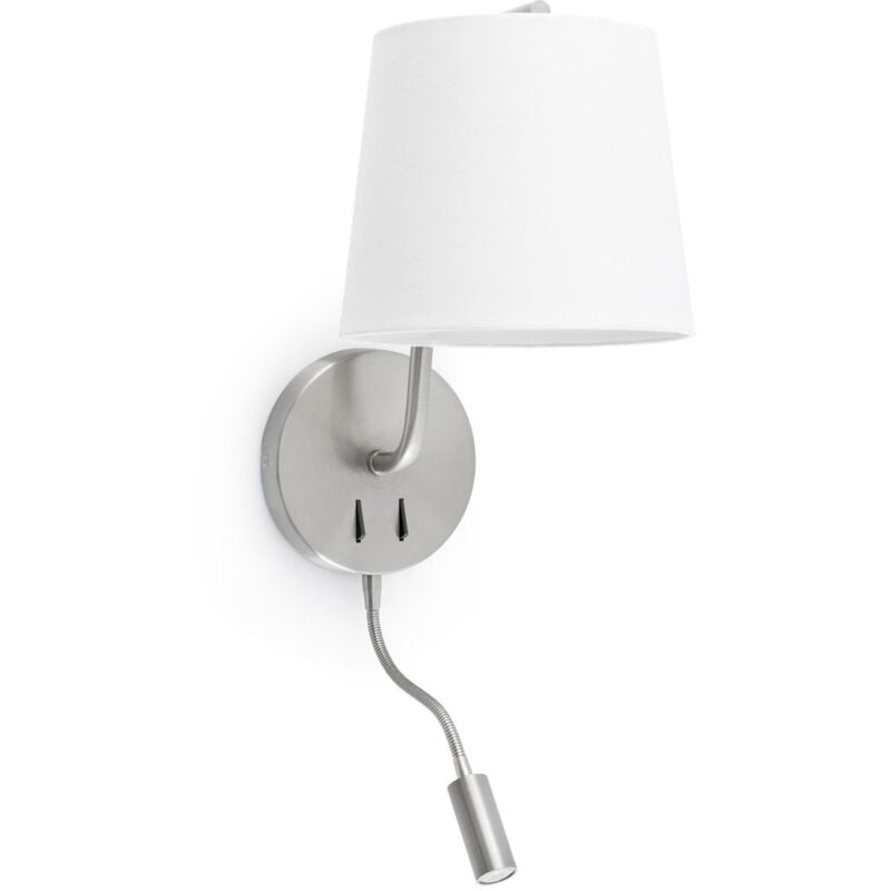 

Faro Barcelona - BERNI Aplique de pared con lector 29331 - NIQUEL SATINADO