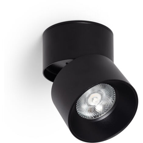 Aplique LED 15W de Aluminio Circular Negro New Onuba 4000K Blanco Neutro