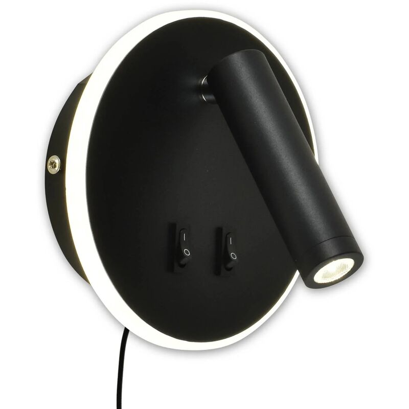 

Lúzete - Aplique Led 8W+1W 4000K Negro Redondo Hermine