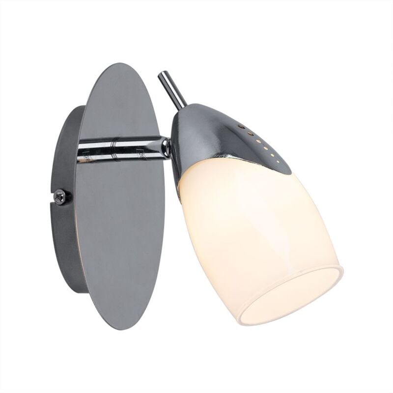

Aplique LED Aplique de pared Aplique de pared Lámpara de pasillo Lámpara de salón, Foco móvil, Metal lacado plateado, Al.19 cm